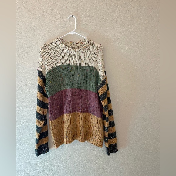 JODIFL Sweaters - JODIFL Colorblock Knit Sweater Confetti Yarn Oversized Boho Small